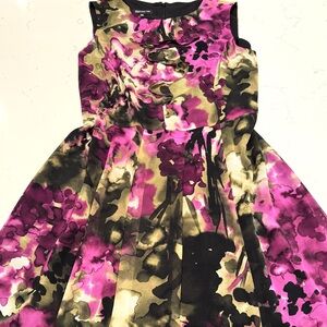 Jones New York Black and Pink Watercolor Women's Dress NWOT
